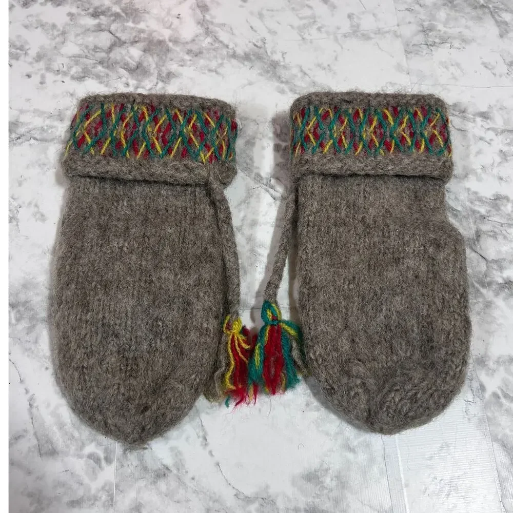 Lovikka Swedish Wool Tan Thick Mittens Bohemian Cottage Winter Warm Cozy Unisex